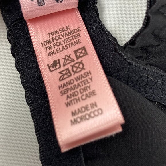 Agent Provocateur Evalyne Black Silk Bra 36B New/Defect - Picture 14 of 16